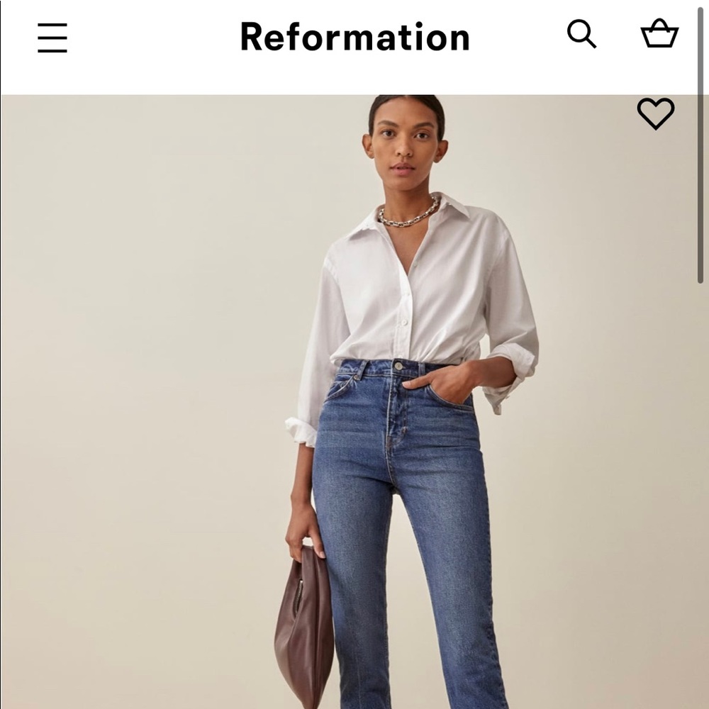 Reformation Liza high rise straight jeans never worn